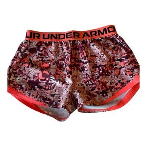 Under Armour Kids Camo Shorts in Pink and Red